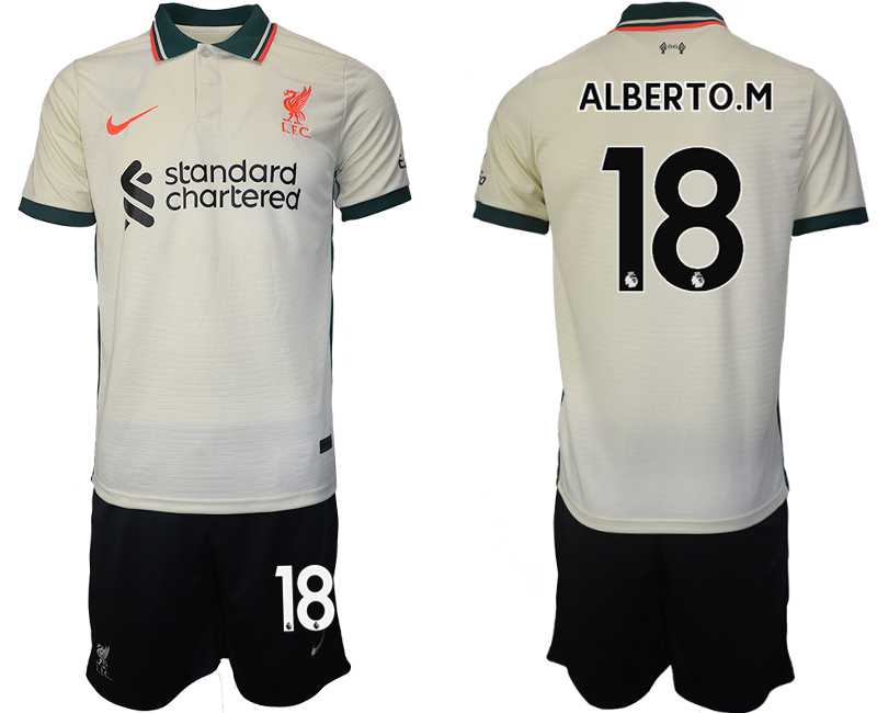 Men 2021-2022 Club Liverpool away cream #18 Soccer Jersey